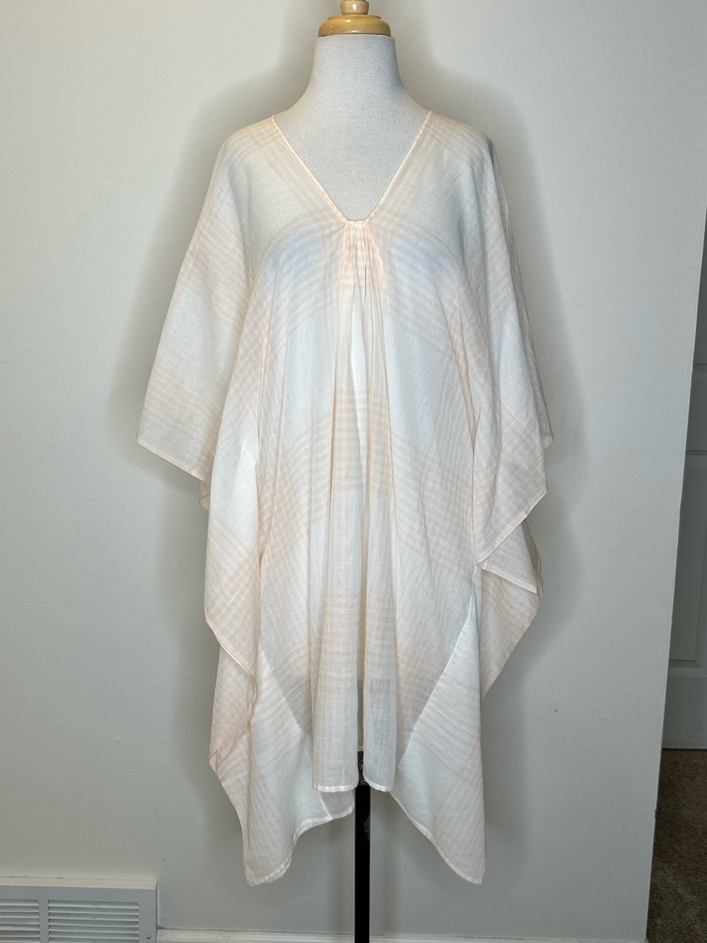 Two New York Light Caftan Sari V-Neck Woven Cotton Top One size $400